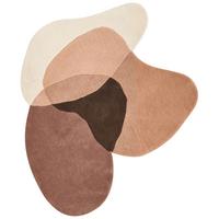 TEPPICH Braun 140 cm Wolle Sinjuwi - Braun, Textil (140/140cm) - Beliani