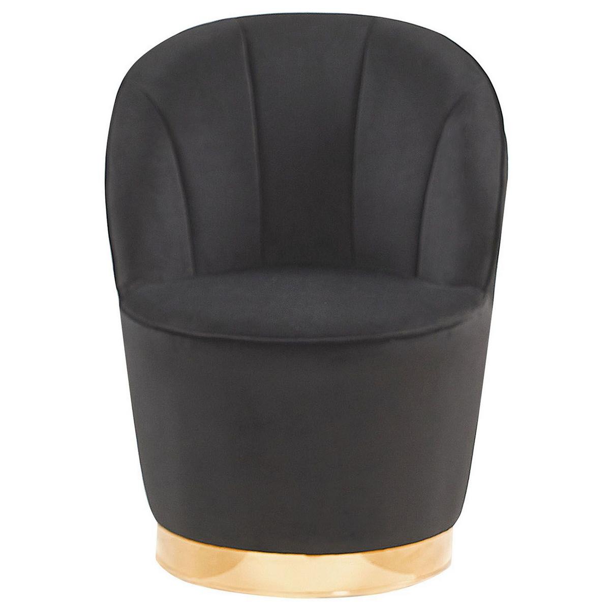 SESSEL Samtstoff Schwarz/Gold Alby - Schwarz, Textil/Metall (56/72/61cm) - Beliani