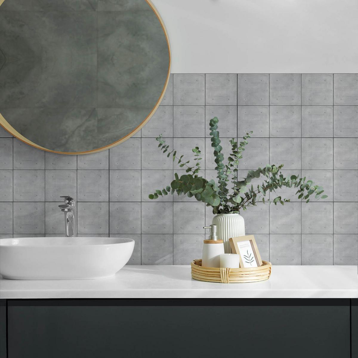 WANDPANEEL 10x 40x20 cm selbstklebend Kirellon - Grau, Kunststoff (40/1.6/20cm) - Wallfluent