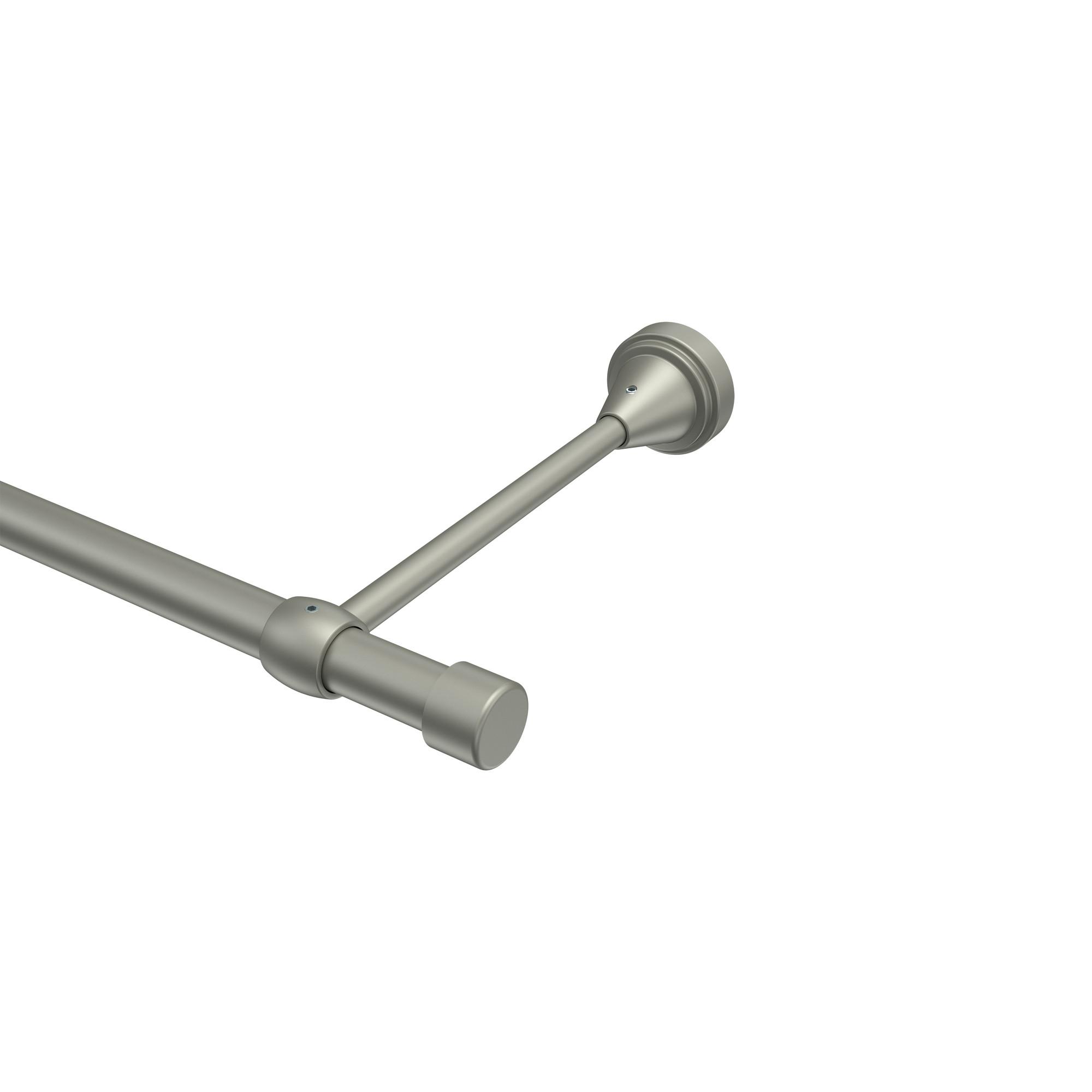 GARDINENSTANGE Primus Lucan 280 cm (geteilt in 2 x 140 cm), 1-läufig (ohne Ringe), 16 mm Ø Chrom matt - Chromfarben/Nickelfarben, Metall (280cm) - INTERDECO