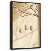 LEINWAND Bilder mit Rahmen - Beige - Osterkuchen - Eier - 20x30 - Beige, Textil (20/30cm) - MuchoWow