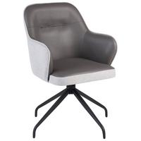 ESSZIMMERSTUHL drehbar Stoff Grau Stowe - Hellgrau, Textil (61/90/61cm) - Beliani