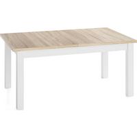 ESSTISCH Lindberg Weiß ausziehbar verlängerbar rechteckig, Eiche Sonoma Hellbraun 160-240/90/77 cm - Weiß/Sonoma Eiche, Holz/Holzwerkstoff (90/240/76.5cm) - WFL GROUP