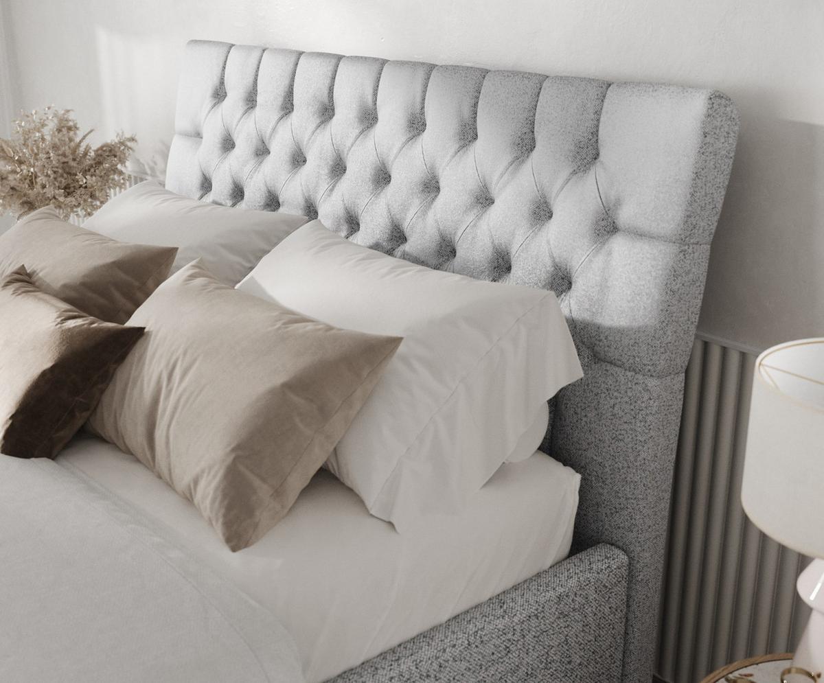 POLSTERBETT Lira 120/200 cm Grau im Riva Stoff - Naturfarben/Grau, Holz/Holzwerkstoff (120/200cm) - AltaBeds