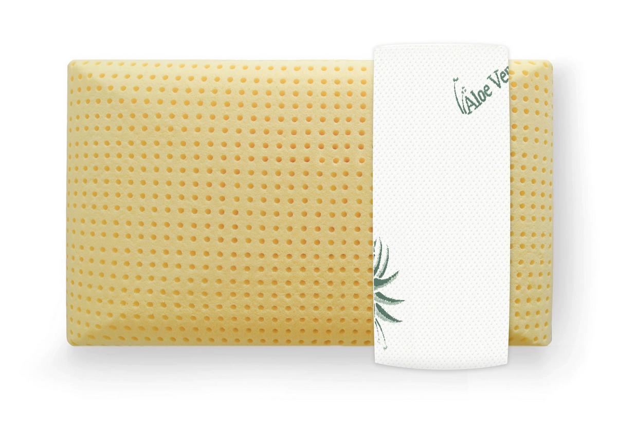 MEMORY FOAM KOPFKISSEN Aloe Vera 40x80 cm – ergonomisches Visco Kissen mit atmungsaktivem Bezug, anpassungsfähig & waschbar - Weiß, Textil (40/80cm) - Mister Sandman