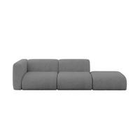 SOFA Ottomane Links MIRA-S3 296x89x70 Grau Velours - Schieferfarben/Schwarz, Holzwerkstoff/Kunststoff (296/70/89cm) - ALTDECOR