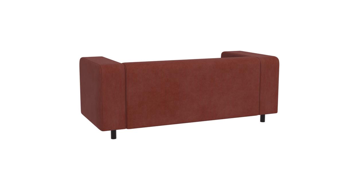 SITZGARNITUR 3+2 Tove Terrakotta Cord - Terracotta/Schwarz, Holz/Kunststoff (175/65/80cm) - S-Style Möbel