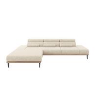 ELEKTRISCHES ECKSOFA Links MONA 316x205x85 Creme Velours - Creme, Holzwerkstoff/Textil (316/205cm) - ALTDECOR