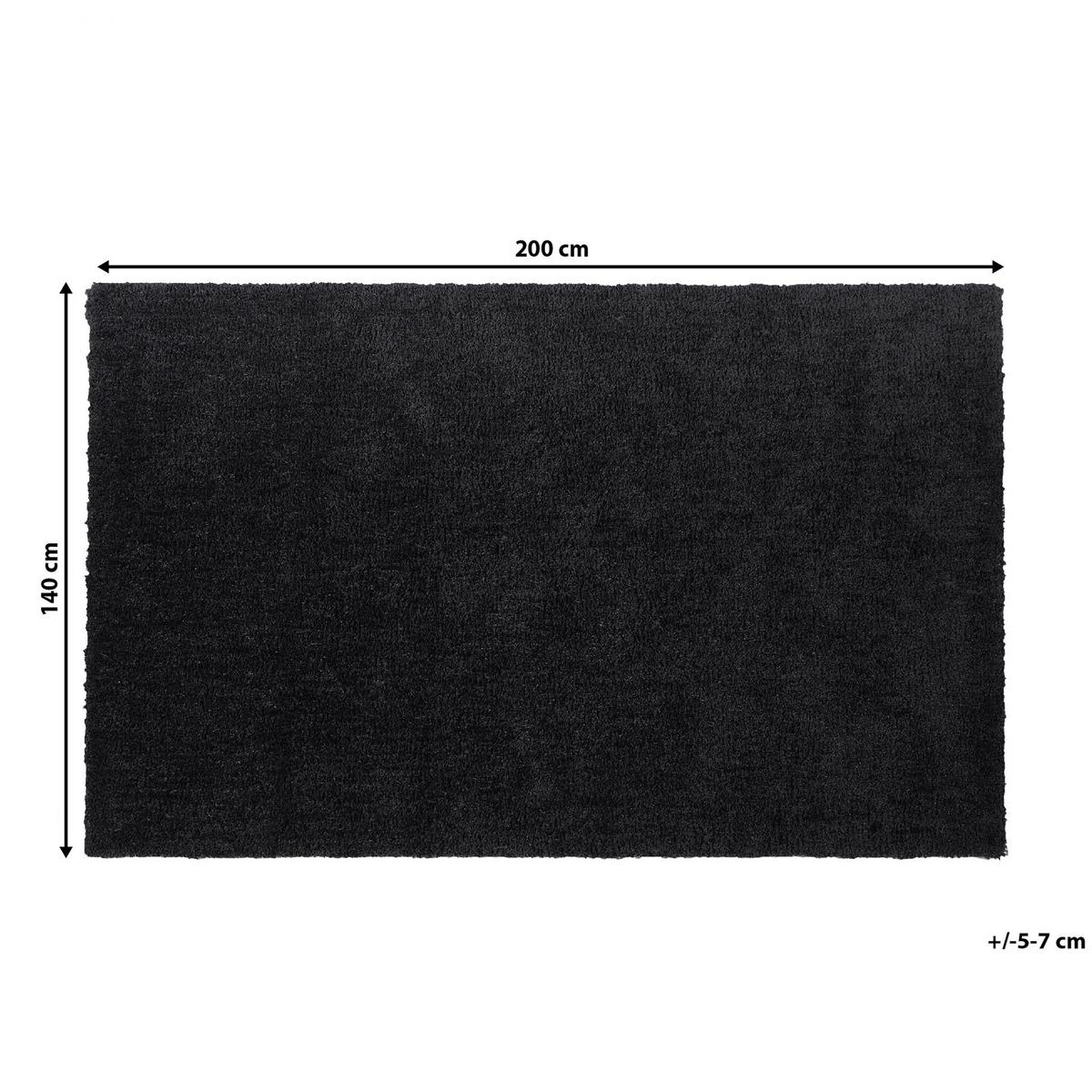 SHAGGY-TEPPICH Demre 200/140 cm - Schwarz, Kunststoff (140/200cm) - Beliani