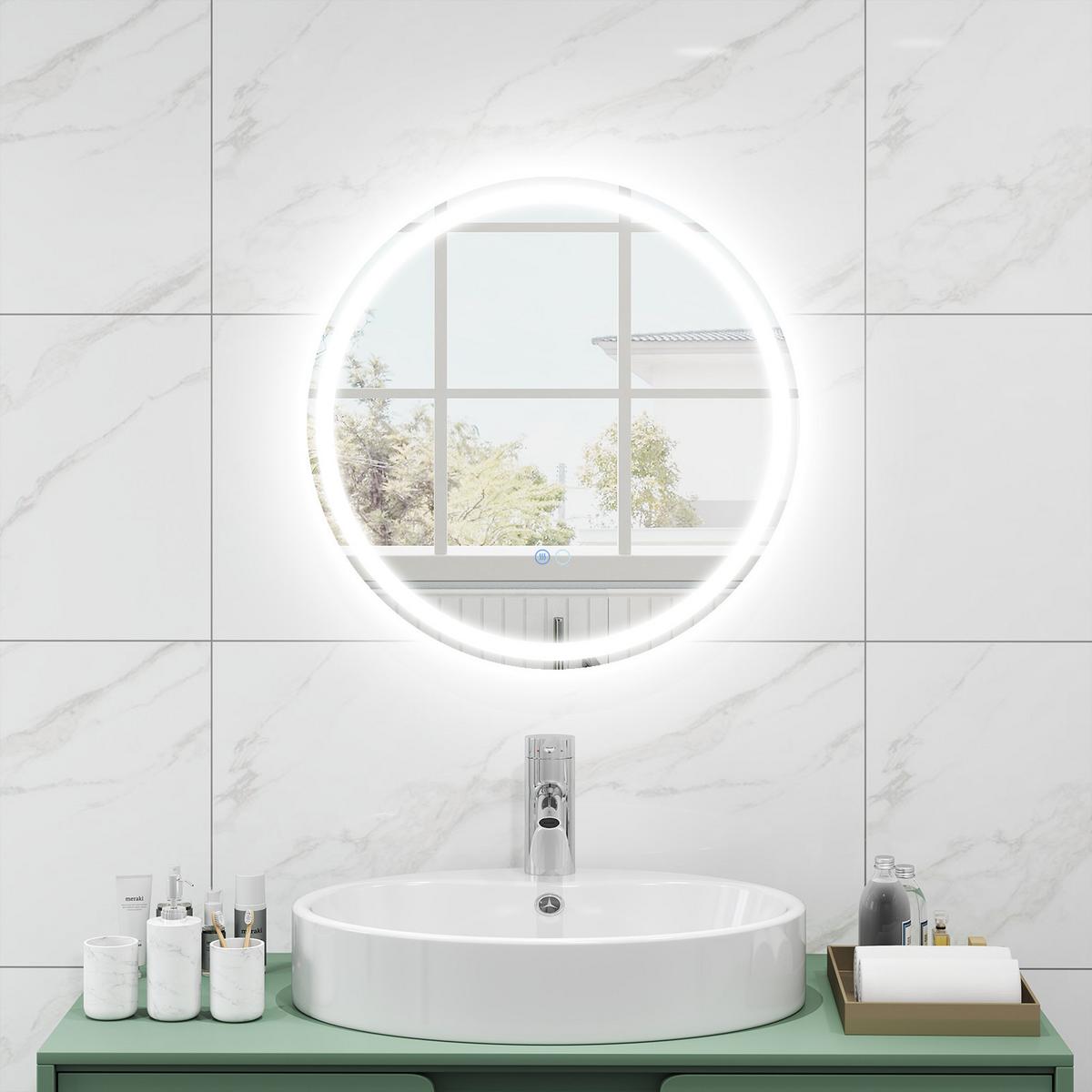 BADEZIMMERSPIEGEL Silber - Silberfarben, Glas (60/3/60cm) - COSTWAY