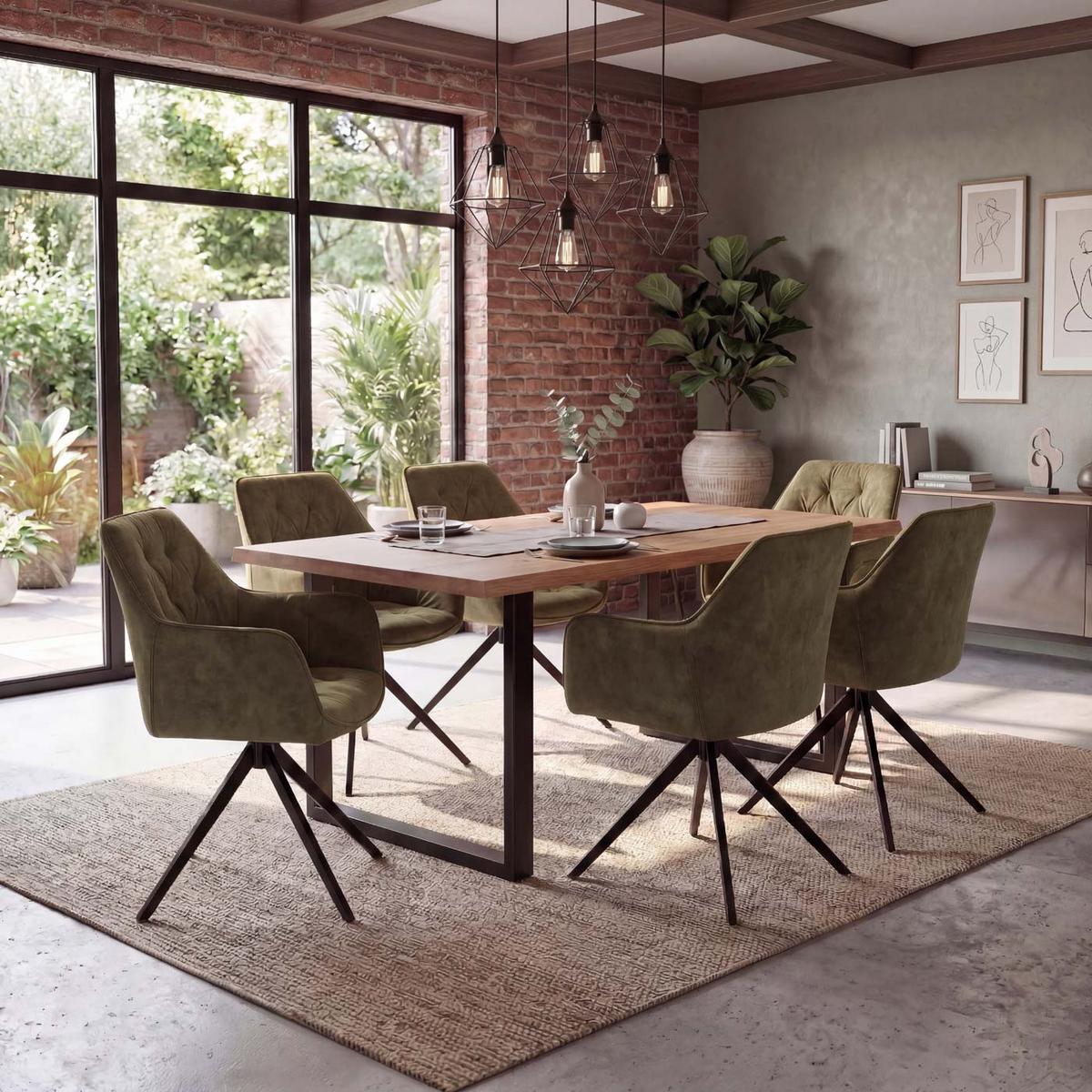 ESSZIMMERSTUHL Olive 2er-Set - Grün, Textil (56/86/60cm) - MCW