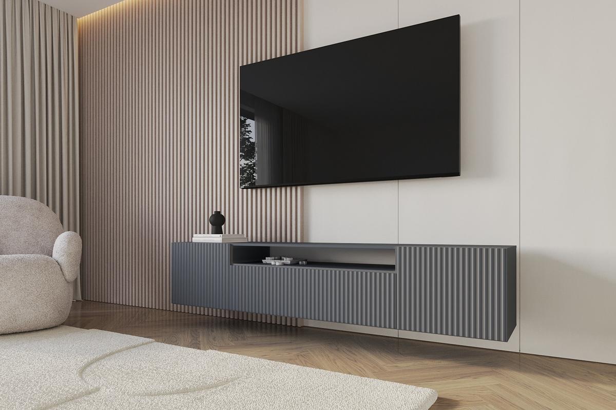 LOWBOARD NOA-2-W 200x40x41 cm - Graphit - Graphitfarben, Holzwerkstoff (200/40/41cm) - ALTDECOR