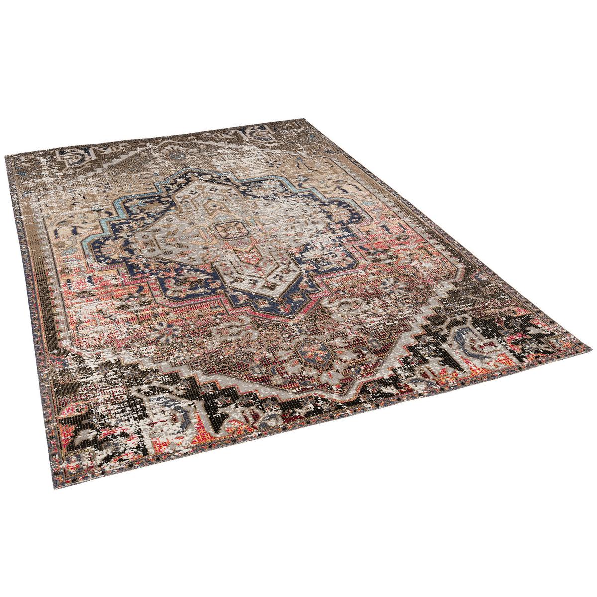 KURZFLOR DESIGNER TEPPICH MODERN VINTAGE ORIENT MUSTER - Braun, Textil (120/170cm) - Pergamon