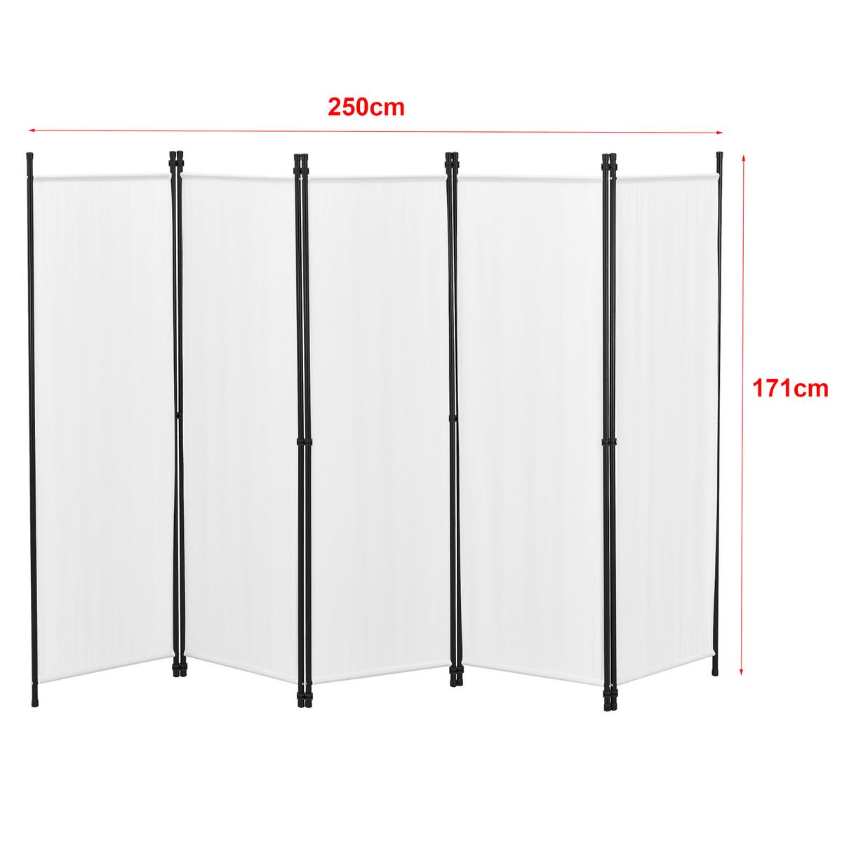 SICHTSCHUTZ Huesca - Weiß, Textil/Metall (250/2cm) - [en.casa]
