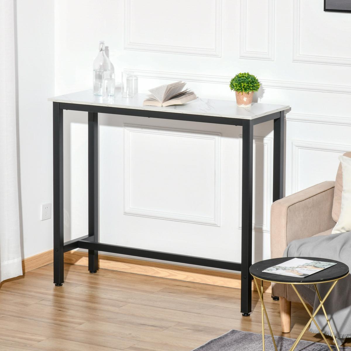 BARTISCH - Weiß, Holzwerkstoff (120/40/100cm) - HOMCOM