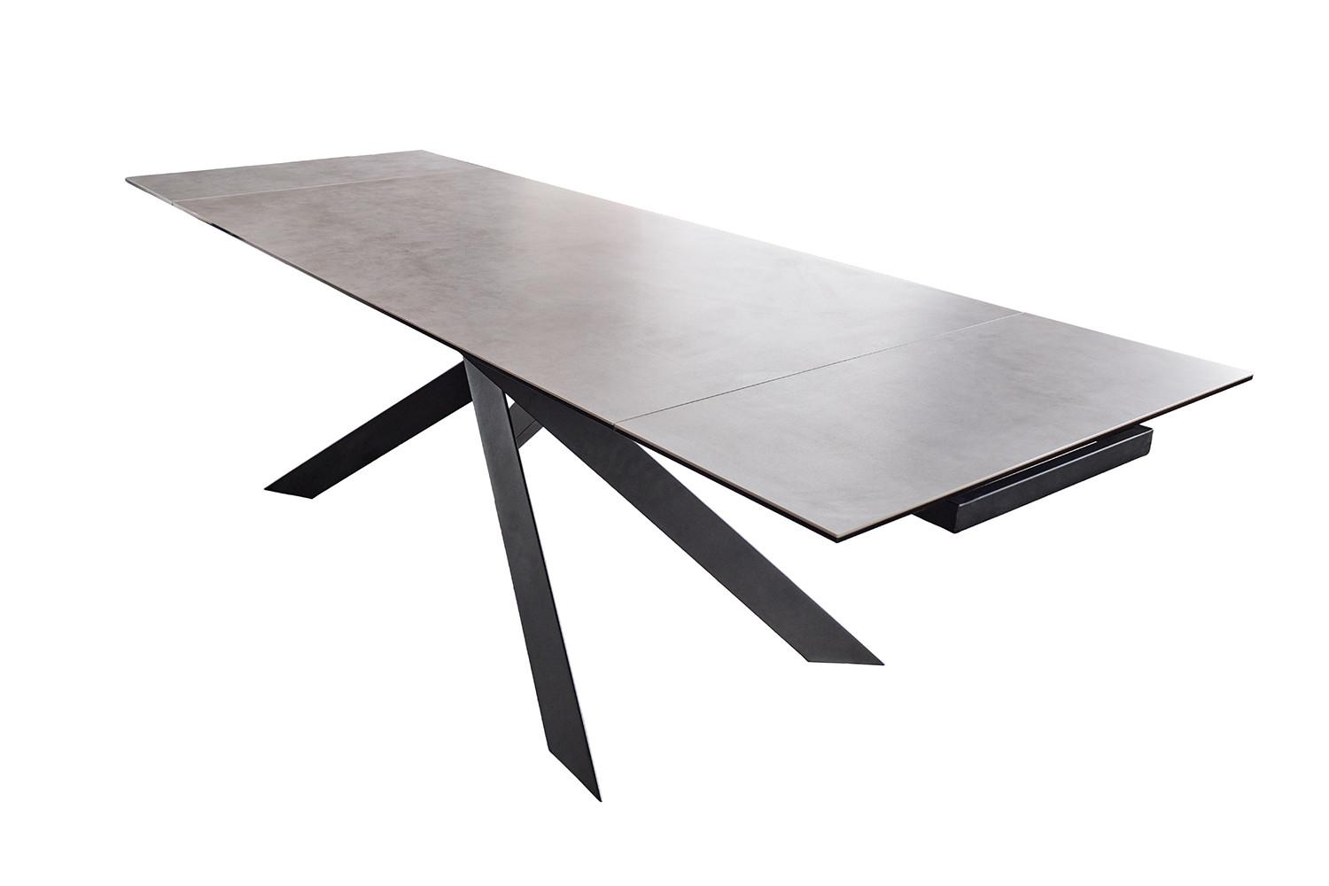 ESSTISCH NOLDOR Grau Glas - Schwarz/Grau, Glas/Metall (90/180/76cm) - KAWOLA