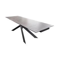 ESSTISCH NOLDOR Grau Glas - Schwarz/Grau, Glas/Metall (90/180/76cm) - KAWOLA