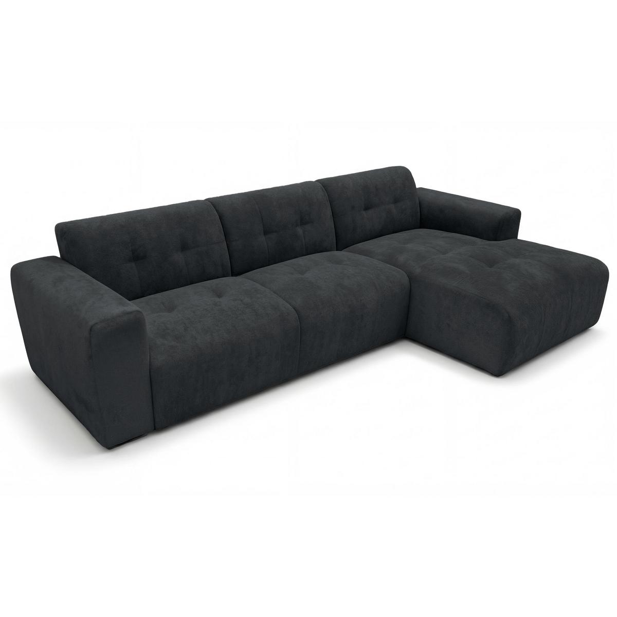 ECKSOFA L Form Corlu Schwarz 310/165/78 cm – stilvolle kleine Eckcouch Rechts - Schwarz, Kunststoff/Textil (165/310cm) - AX Living