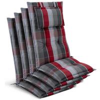 HOCHLEHNER Highlux HL 120x52x7cm Grau-Rot-Hellblau-Kariert (4tlg) - Hellblau, Textil (52/120cm) - Beautissu 