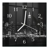 WANDUHR aus Glas 30x30 cm - Horizont - Schwarz, Glas (30/30/0.4cm) - TULUP