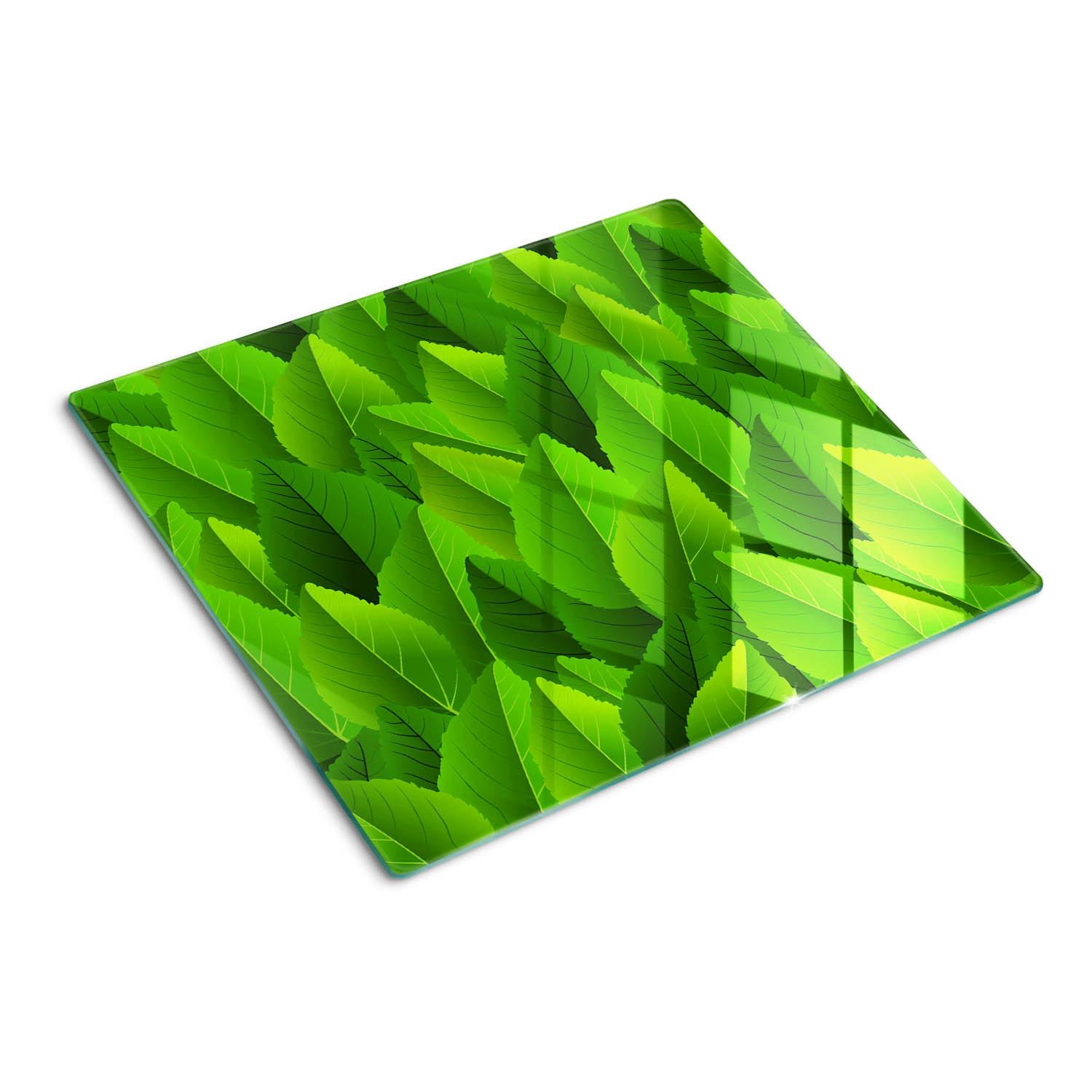 GLASPLATTE 60x52 cm Grüne Blätter - Grün, Glas (60/0.4/52cm) - TULUP