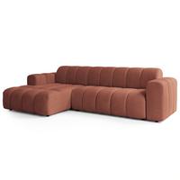 ECKSOFA SETIA Orange Strukturstoff mit Schlaffunktion - Orange, Holz (304/165cm) - MASSENO