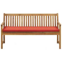 GARTENBANK zertifiziertes Holz hellbraun Auflage terracotta 160 cm Vivara - Hellbraun/Terracotta, Holz (160/88/61cm) - Beliani