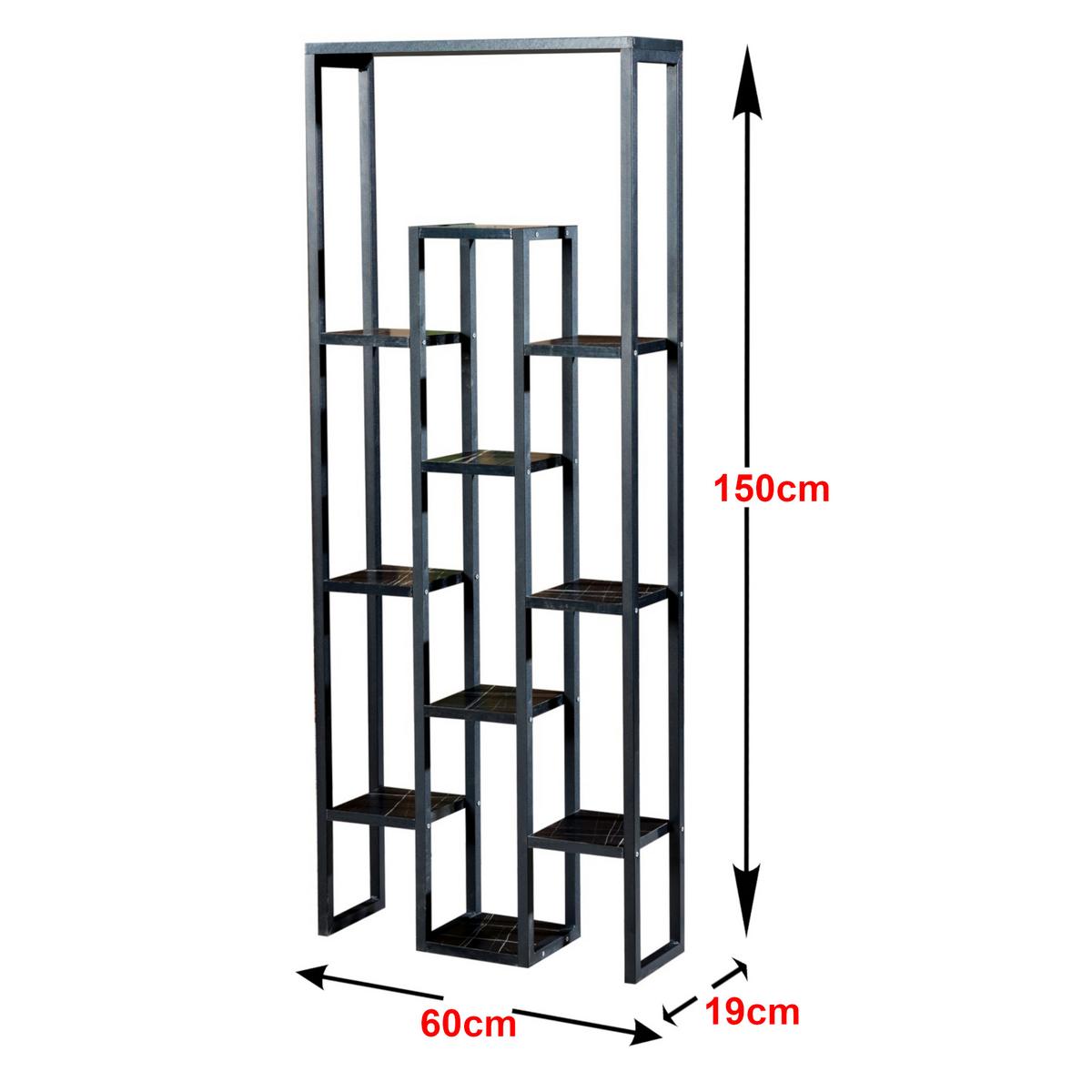 STANDREGAL Blaavandshuk - Schwarz, Holzwerkstoff/Metall (60/150/19cm) - [en.casa]