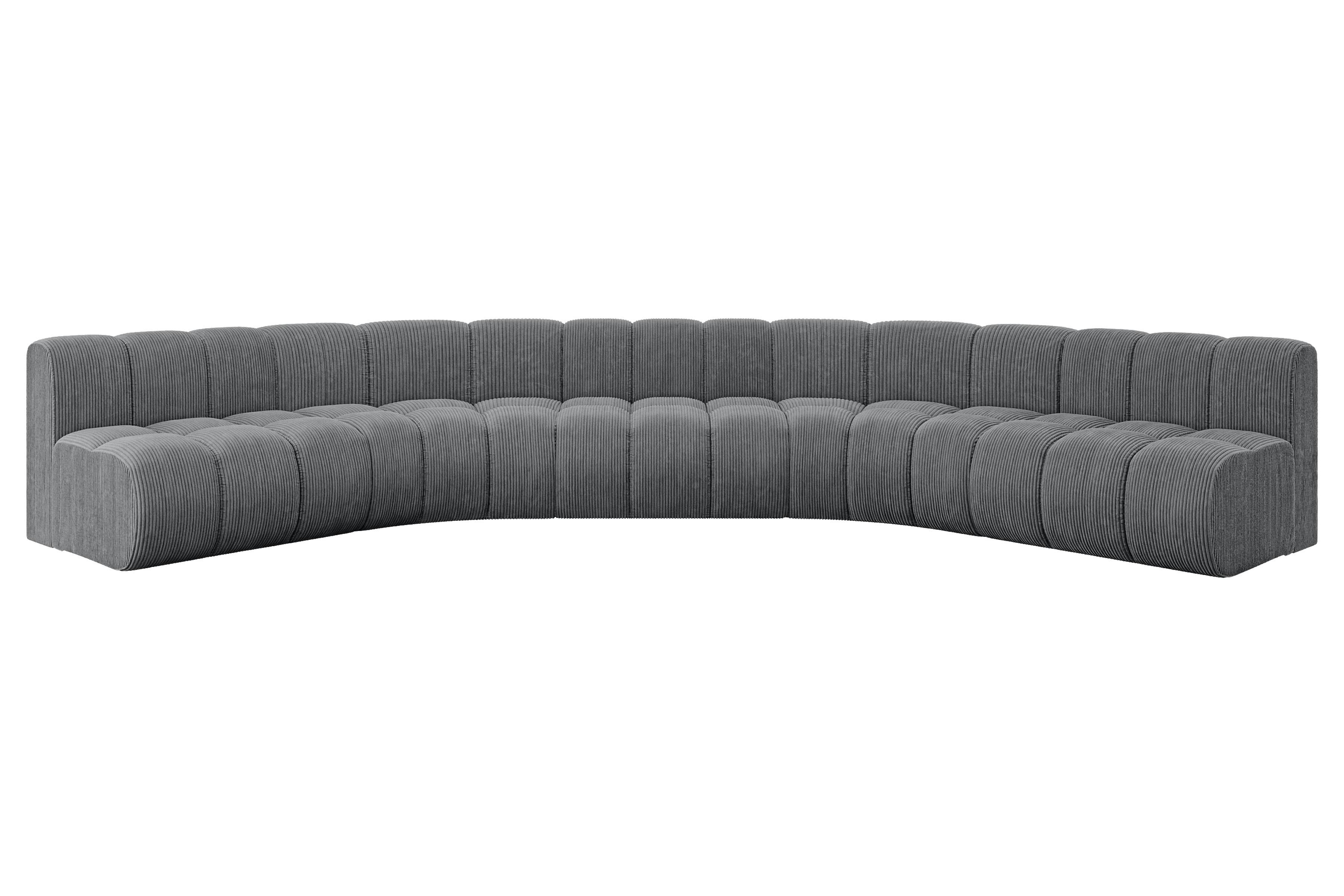 WOHNLANDSCHAFT modulares Sofa Montra-U1 - 490x174x70 cm Dunkelgrau - Dunkelgrau, Holzwerkstoff/Textil (490/70/174cm) - ALTDECOR