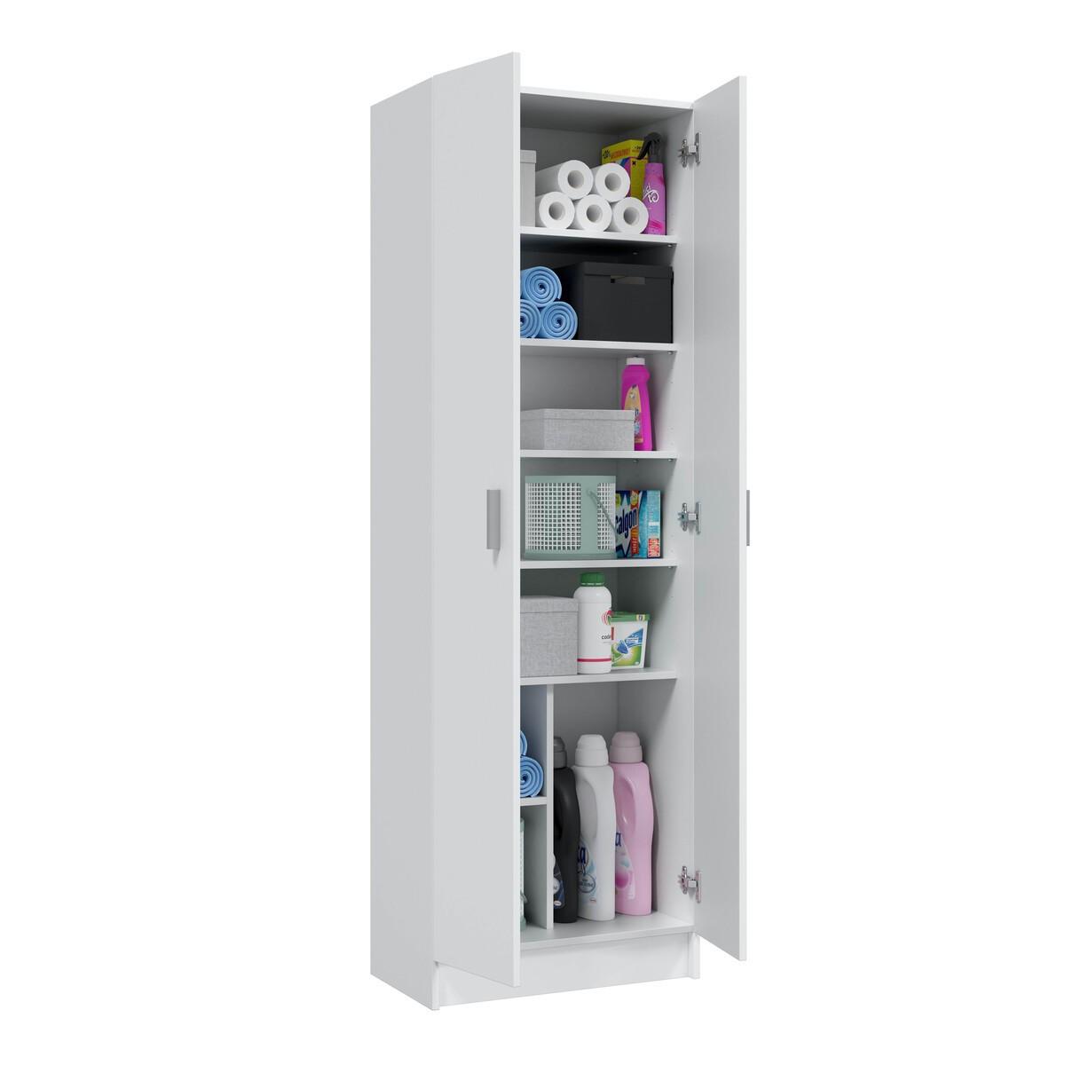 SCHRANK 2-türig, weiß 58,5/181/37 cm - Weiß, Holzwerkstoff (37/180/11.5cm) - Calicosy