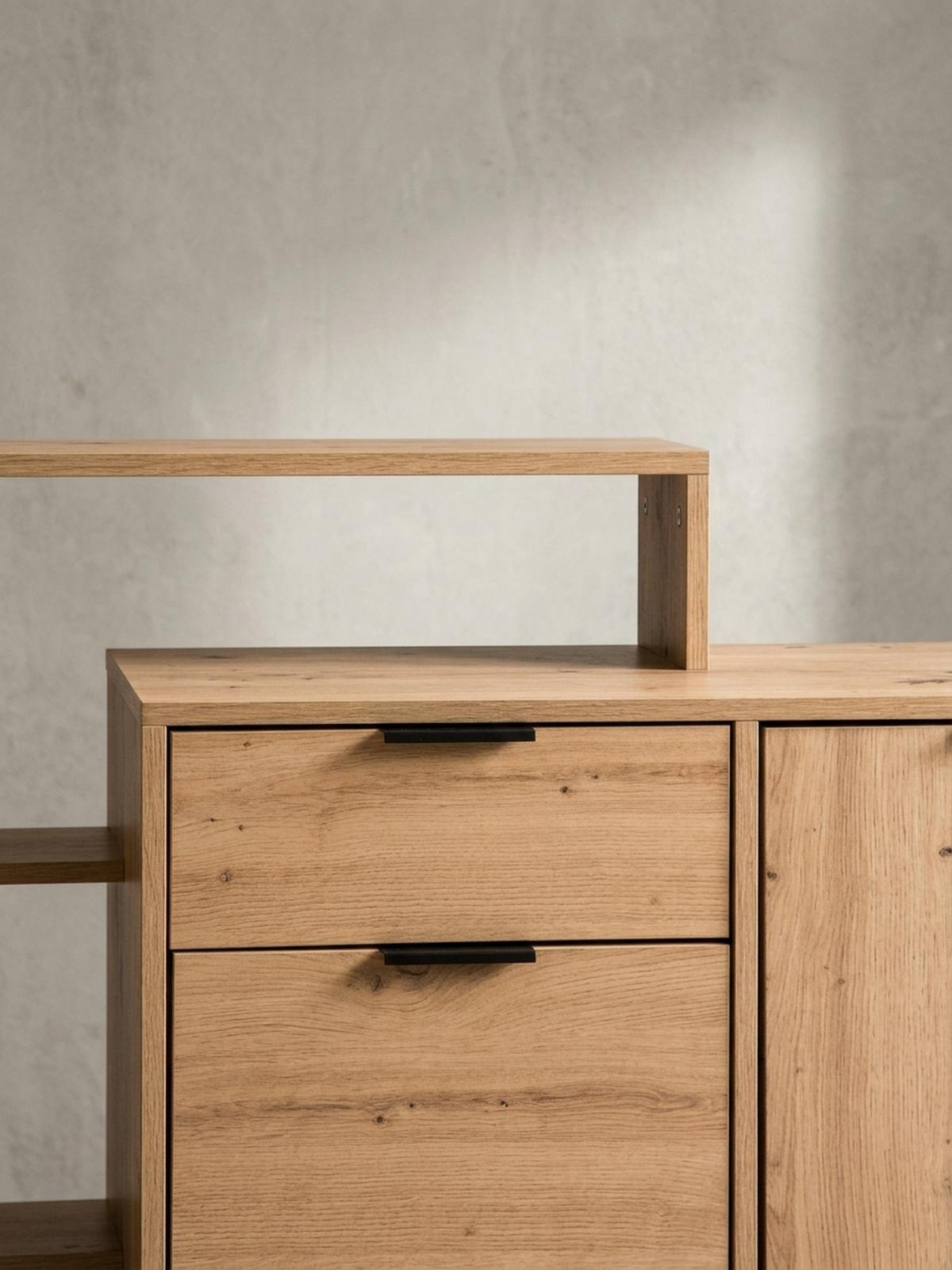 SCHUHSCHRANK – Eiche-Dekor, 98x110x30 cm, geschlossen, mit Schublade - Schwarz/Braun, Kunststoff (98/110/30cm) - KADIMA DESIGN