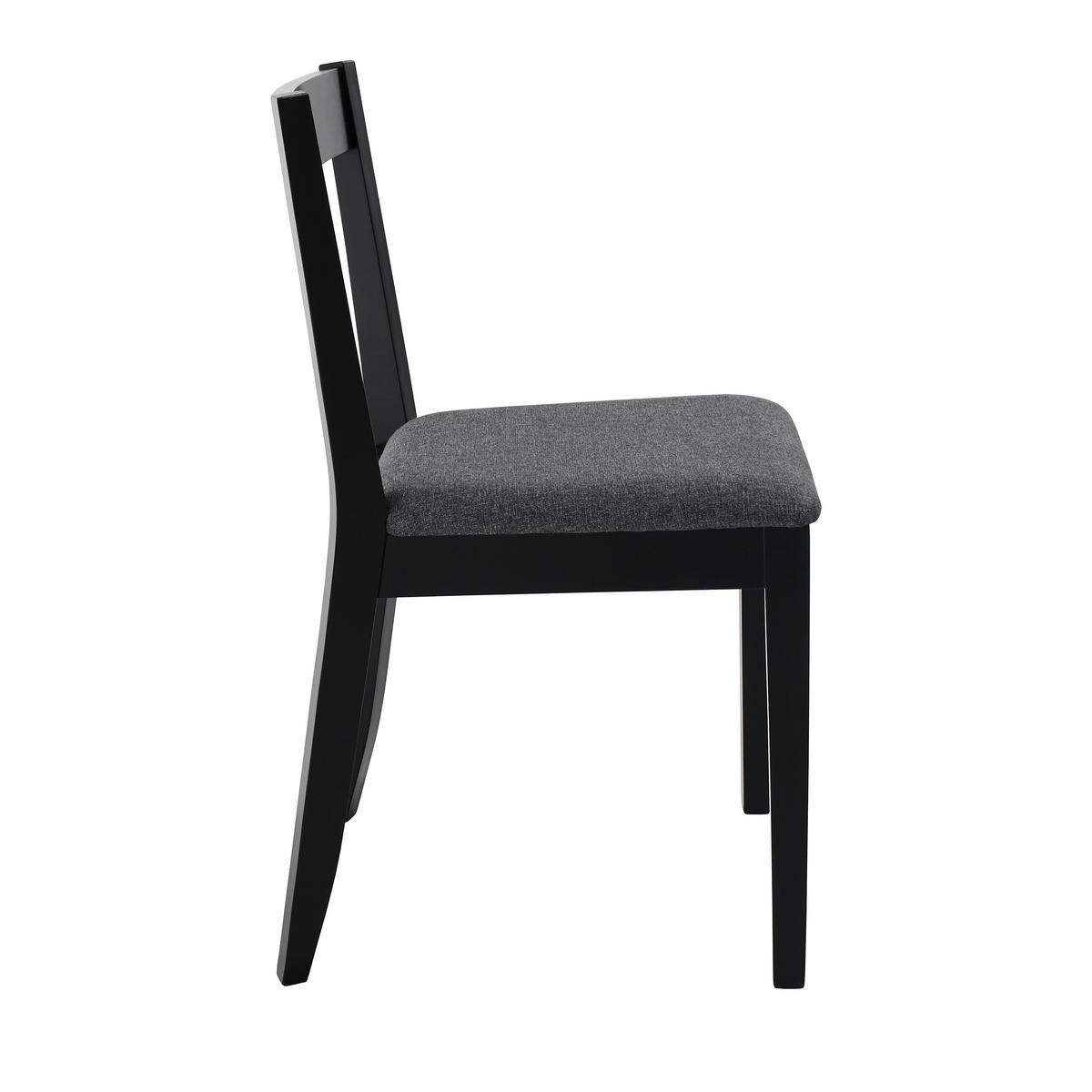 STUHL Moden mit schwarzen Holzbeinen, Polsterstuhl, Anthrazit - Anthrazit/Schwarz, Holz (45/84/45cm) - Beautysofa