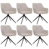 ESSZIMMERSTUHL Schwarz, Cremeweiß 6er-Set - Creme/Schwarz, Textil (53/80/59cm) - MCW
