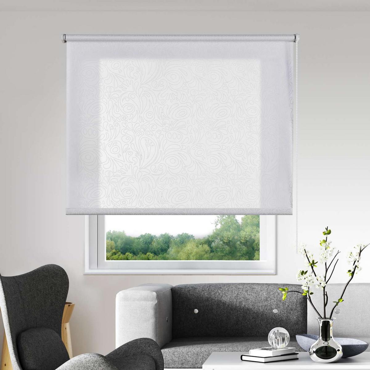 ROLLO Weiß Kaschmir, 75 cm x 180 cm - Kaschmir/Weiß, Kunststoff (75/180cm) - STORESDECO