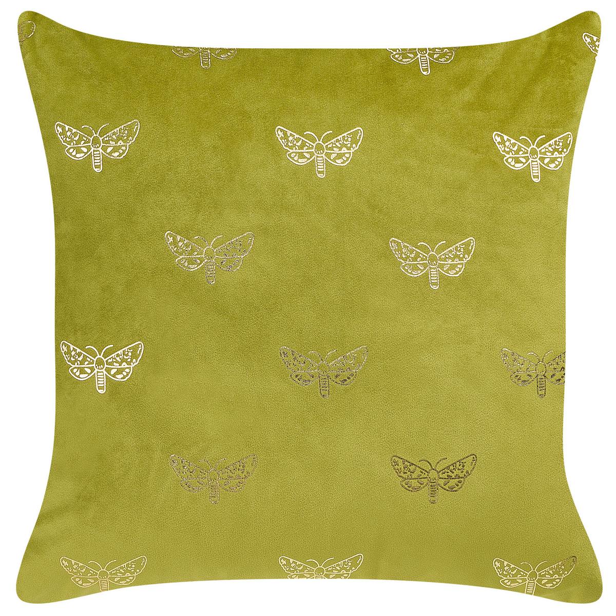 DEKOKISSEN 2er-Set Hellgrün 45/45 cm Yuzuri - Hellgrün, Textil (45/45cm) - Beliani