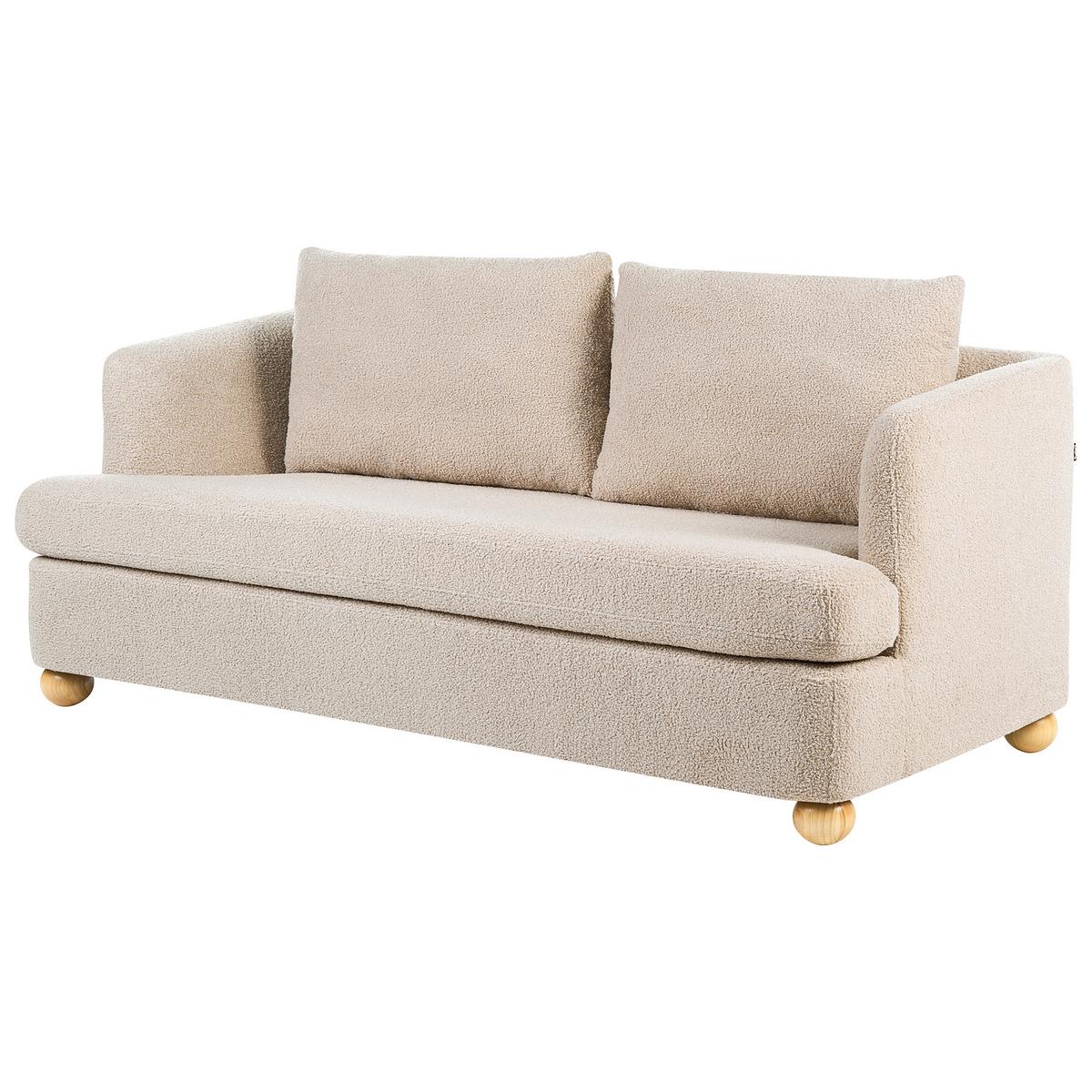 3-SITZER-SOFA Bouclé Beige Rattvik - Hellbraun, Textil (198/86/82cm) - Beliani