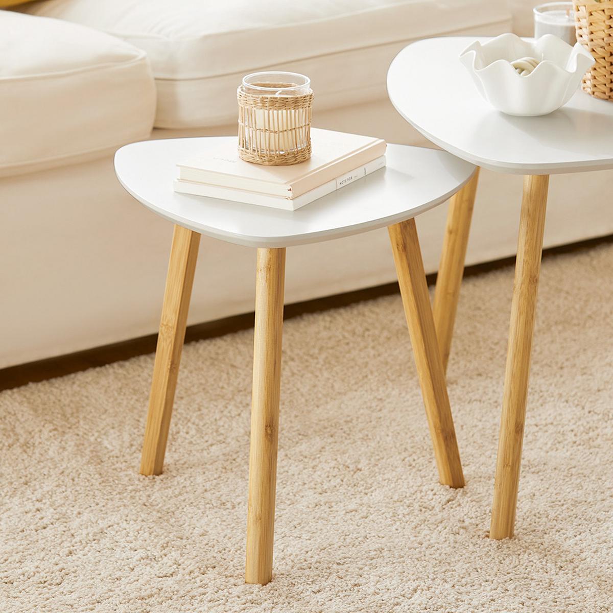 COUCHTISCH 2er Set Weiß - Weiß, Holz/Holzwerkstoff (52/55/45cm) - SoBuy