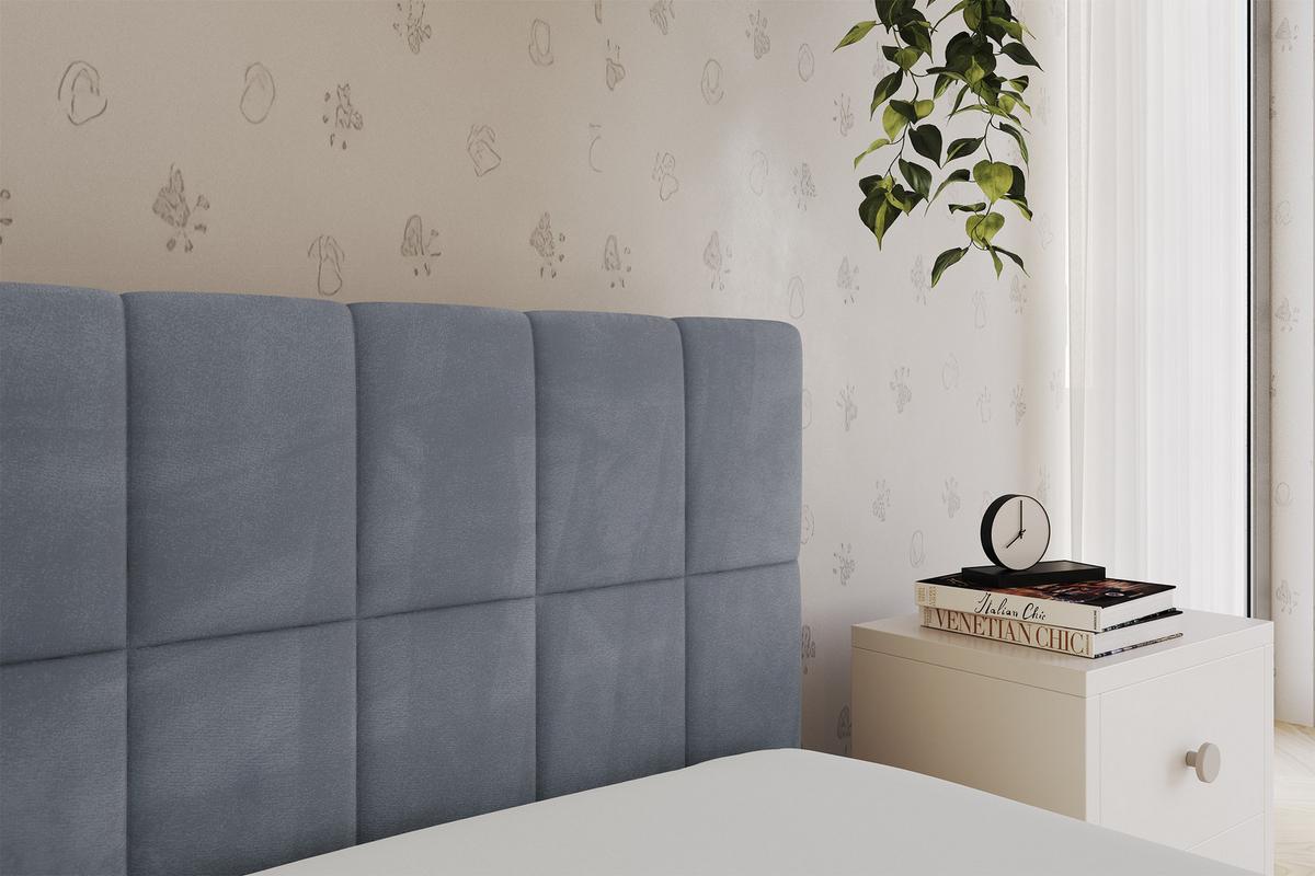 EINZELLBETT Jugendbett mit Bettkasten, Links - TULY 90x200 Grau - Grau, Holzwerkstoff/Textil (90/200cm) - ALTDECOR