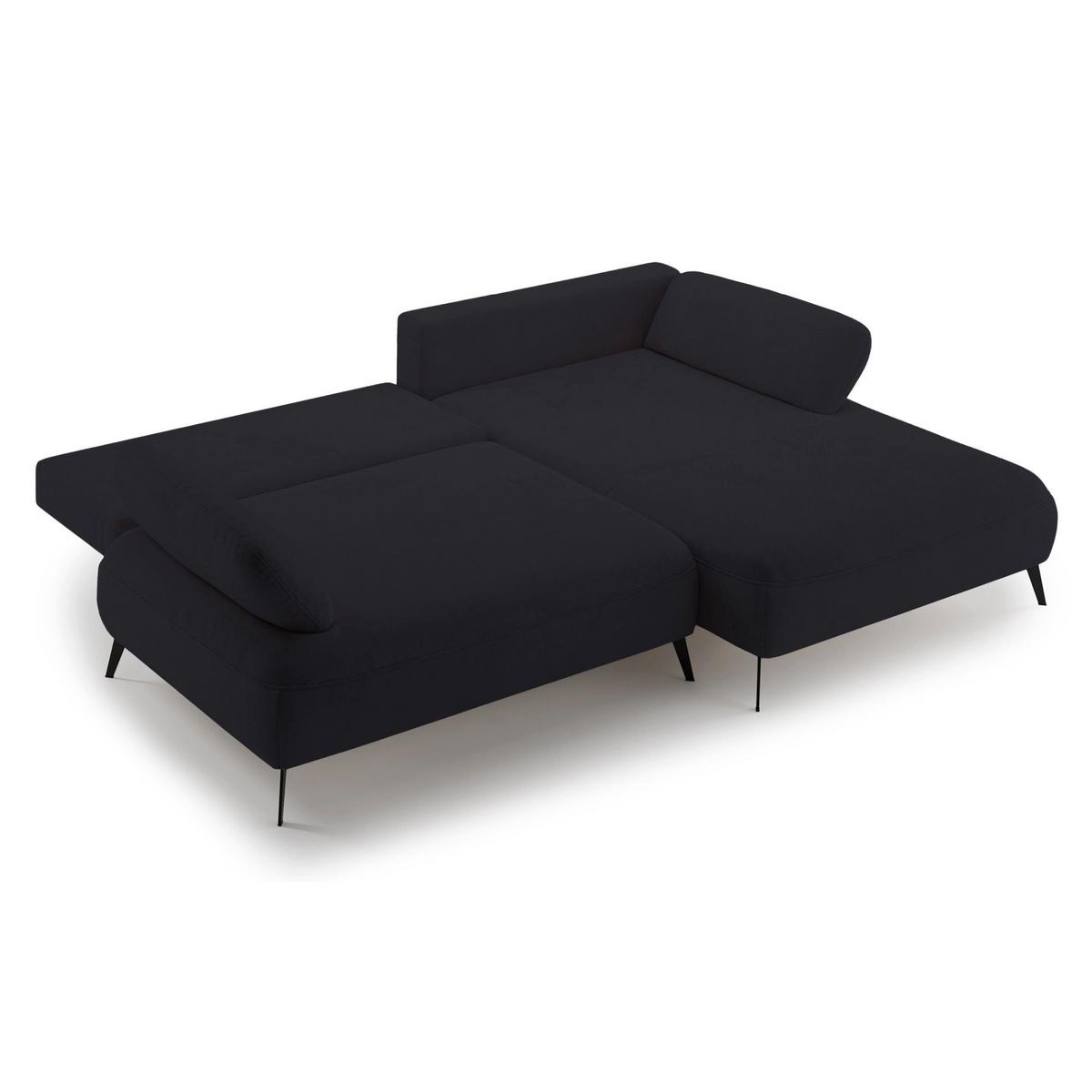 ECKSOFA Avolla Anthrazit rechts - Schwarz, Textil/Metall (186/284cm) - Selsey
