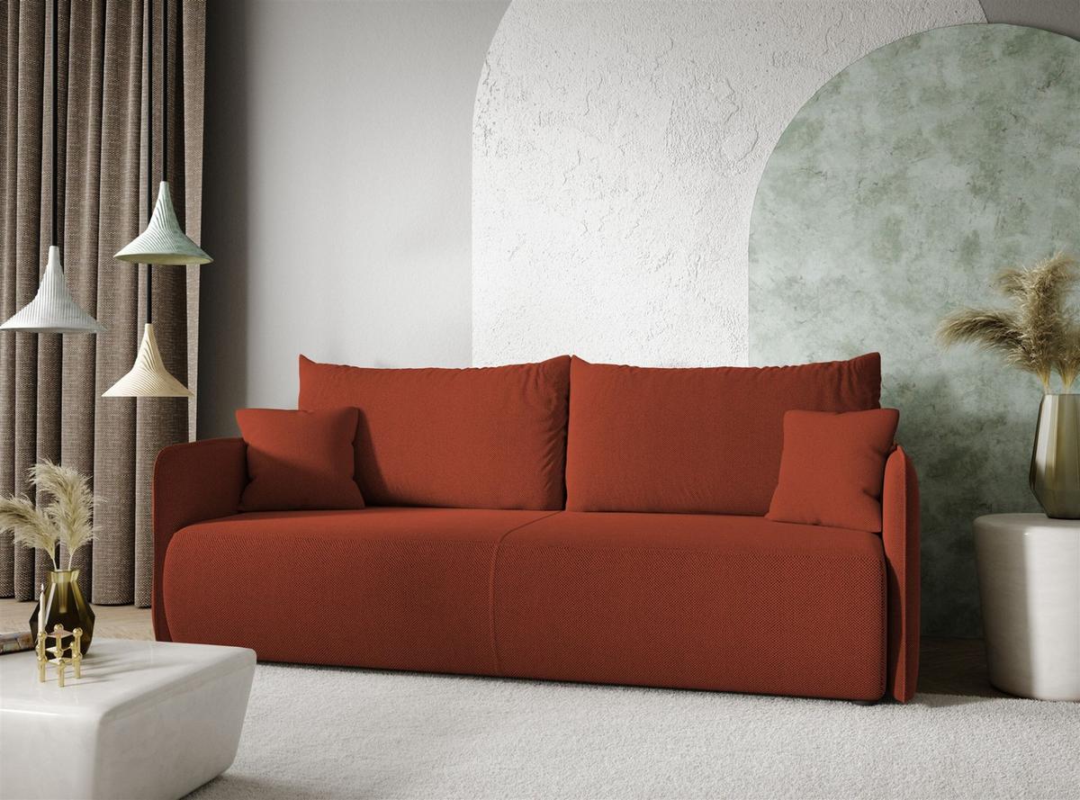 SCHLAFSOFA Calgary - Rotbraun, Holzwerkstoff/Textil (216/86/105cm) - Fun Möbel