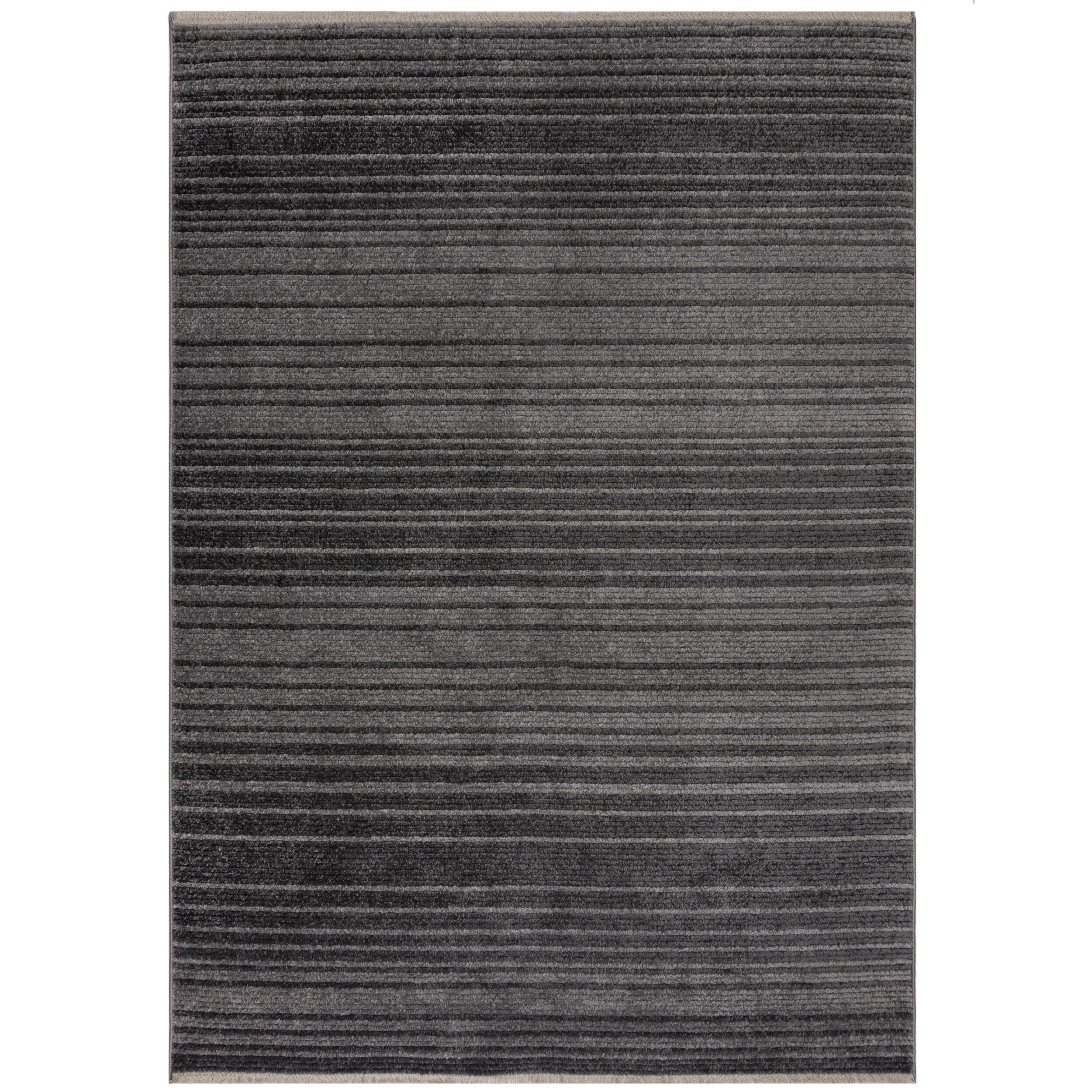TEPPICH BREDE, gestreift, Anthrazit, 200 x 300 cm - Anthrazit, Textil (200/300cm) - KADIMA DESIGN