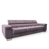BETTSOFA MOSINE Rosa Velours-Stoff mit Schlaffunktion - Rosa, Textil (281/87/98cm) - MASSENO