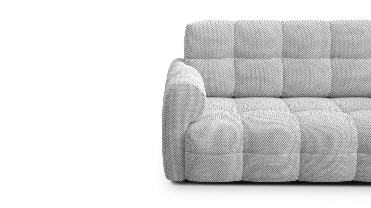 SOFA MELLOW 2,5-Sitzer, hellgrau - Hellgrau/Schwarz, Holz/Textil (183/87/98cm) - Wozimo