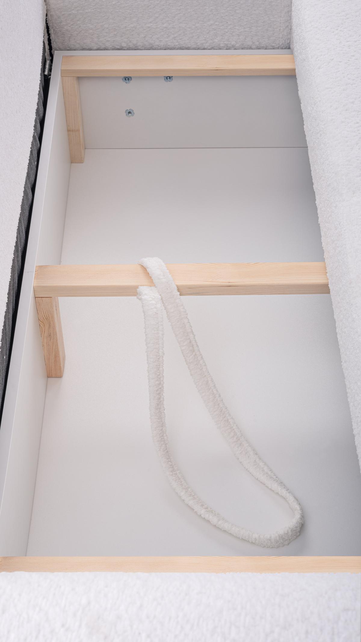 ECKSOFA FILO Grün Boucle-Stoff mit Schlaffunktion - Grün, Holz (260/168cm) - MASSENO