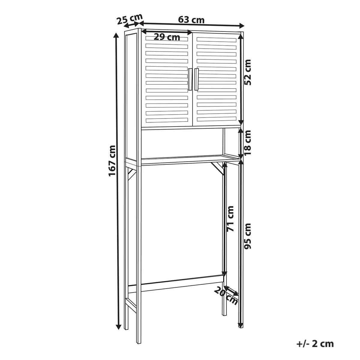 BADEZIMMERSCHRANK Bambus 63 cm Schwarz Okarche - Schwarz, Holz (63/167/25cm) - Beliani
