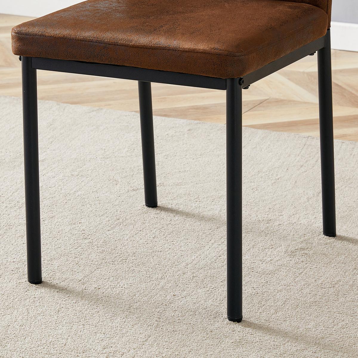 ESSZIMMERSTUHL 4er set stoff tech gepolstert metallbeine ergonomisch - Braun, Textil (43/93/42.6cm) - Urban Meuble