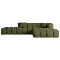 ECKSOFA Ottomane Rechts OLEA-L2 - 289x176x71 cm Grün - Platinfarben/Schwarz, Holzwerkstoff/Kunststoff (289/176cm) - ALTDECOR