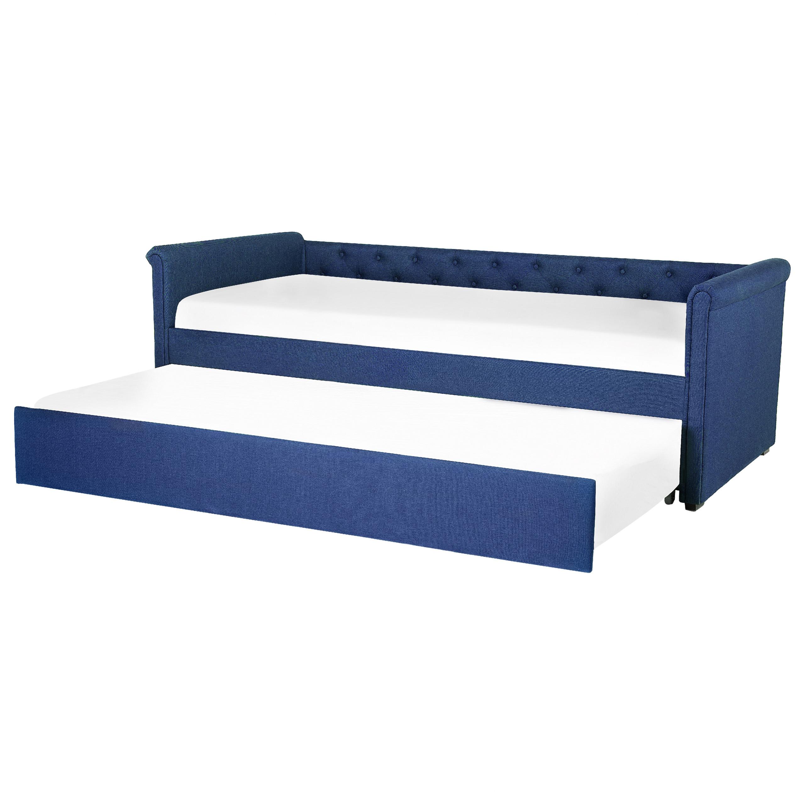 TAGESBETT 80/200cm Marineblau Libourne - Blau, Textil (80/200cm) - Beliani