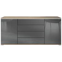 SIDEBOARD Faro Grau Hochglanz - Grau, Holzwerkstoff (166.5/75.5/35cm) - Vladon