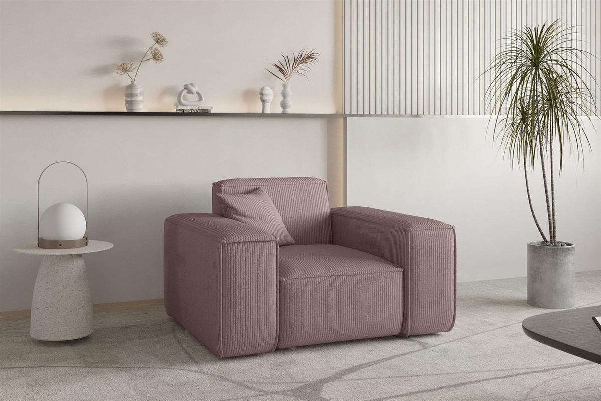 SOFASET Celes Premium 3-2-1 Stoff Scala - Lila, Holzwerkstoff/Textil (225/73/88cm) - Fun Möbel
